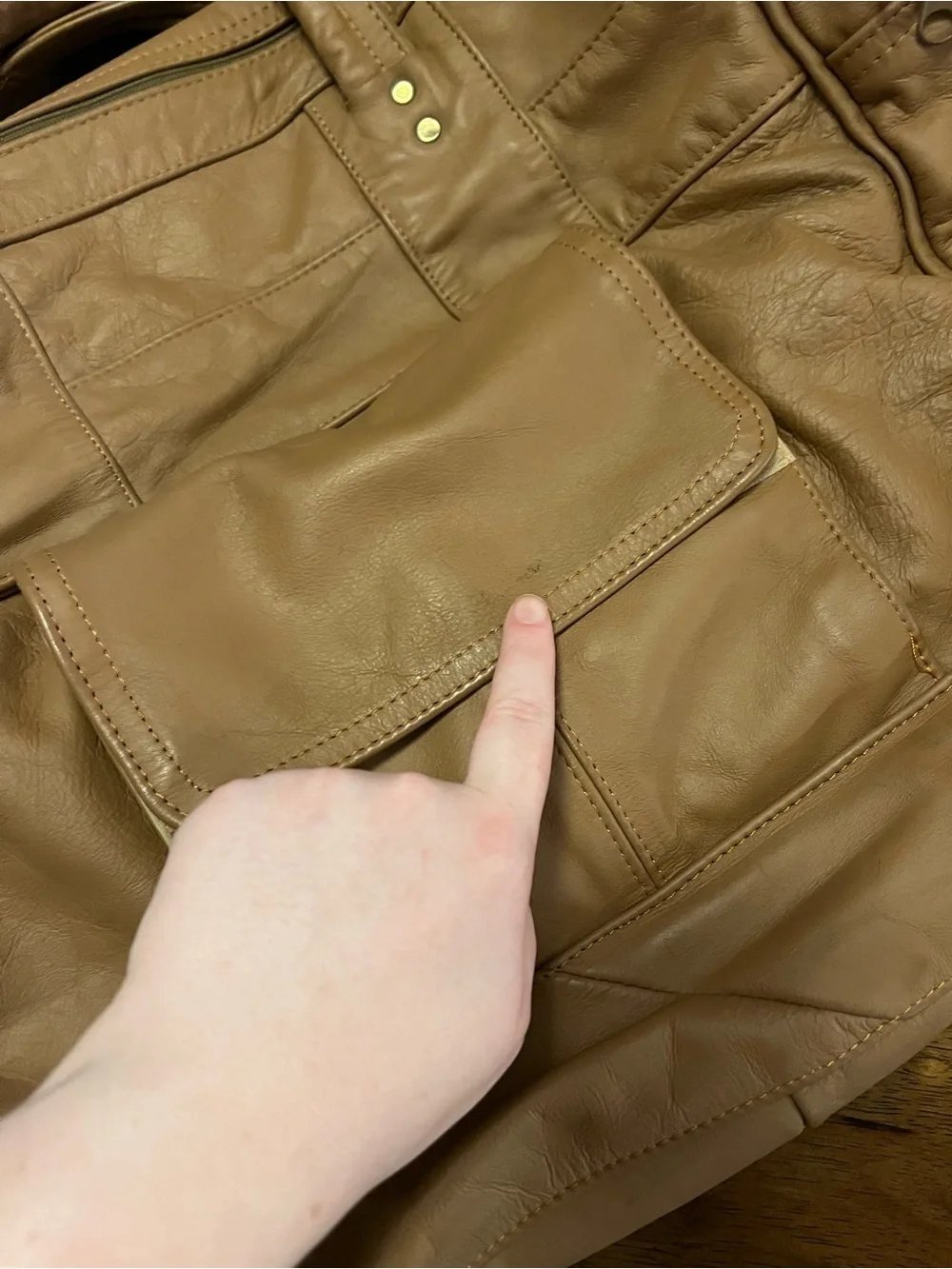 Talon Dual Zipper Vintage Light Brown Soft Leather Vintage Duffle Bag Unbranded